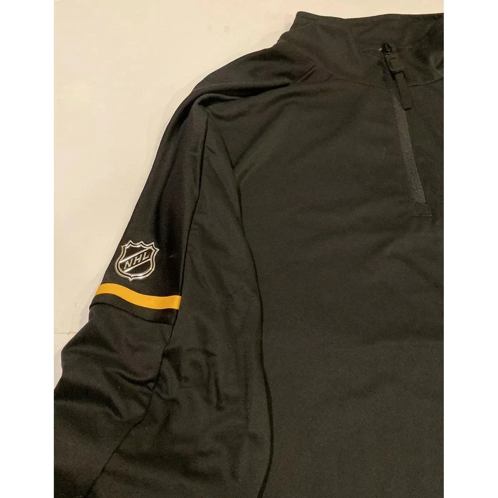 Adidas Sz‎ S Small NHL Boston Bruins 1/4 Zip Long sleeve training jacket Men's